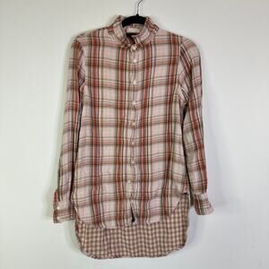 CP Shades Plaid Button Down Shirt - Red and Brown